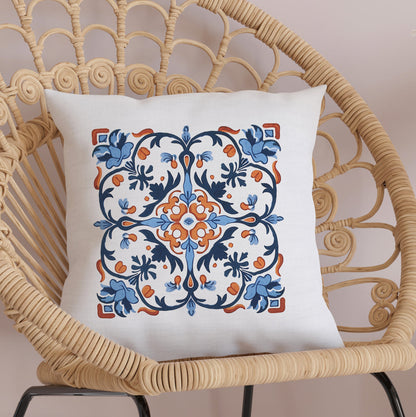 Classic Portuguese Tile Pattern Pillow - Infuse Elegance into Your Home