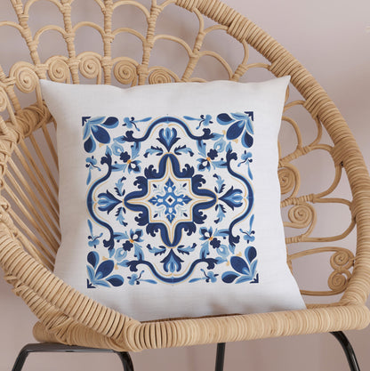 Classic Tile Pattern Pillow - Add a Touch of Portugal to Your Home