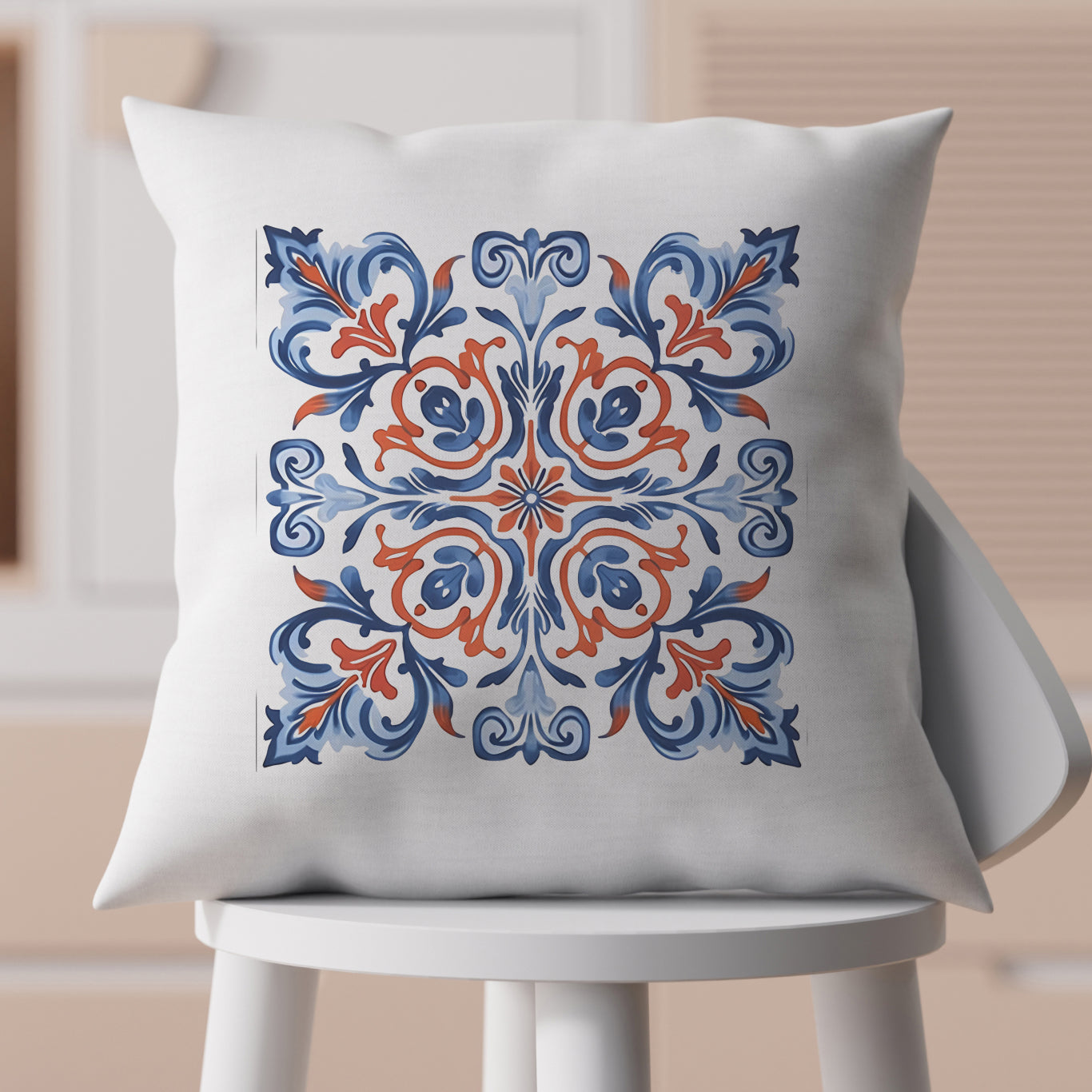 Classic Portuguese Tile Pattern Pillow - Infuse Elegance into Your Home