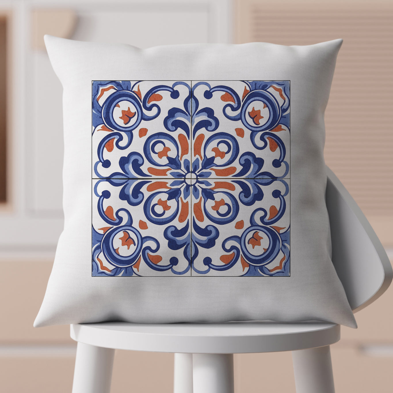 Traditional Portuguese Tile Inspired Pillow - Bring Portugal Home