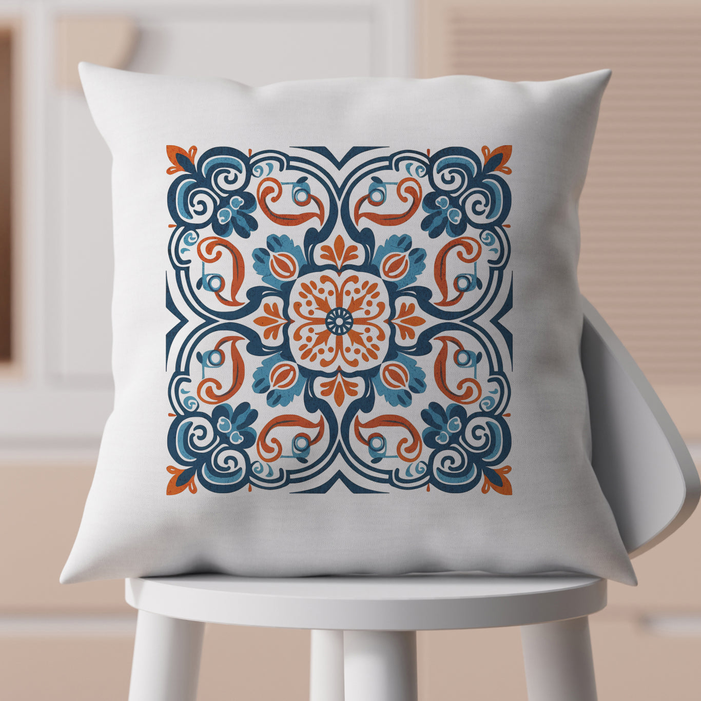 Portuguese Heritage Tile Pillow - Infuse Your Space with Timeless Elegance