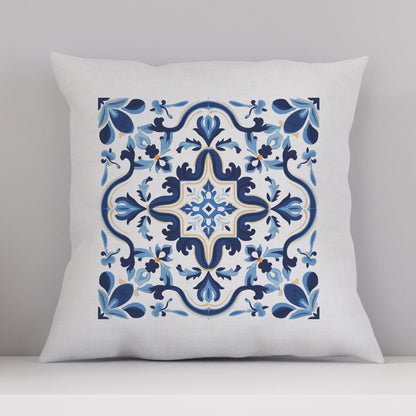 Classic Tile Pattern Pillow - Add a Touch of Portugal to Your Home