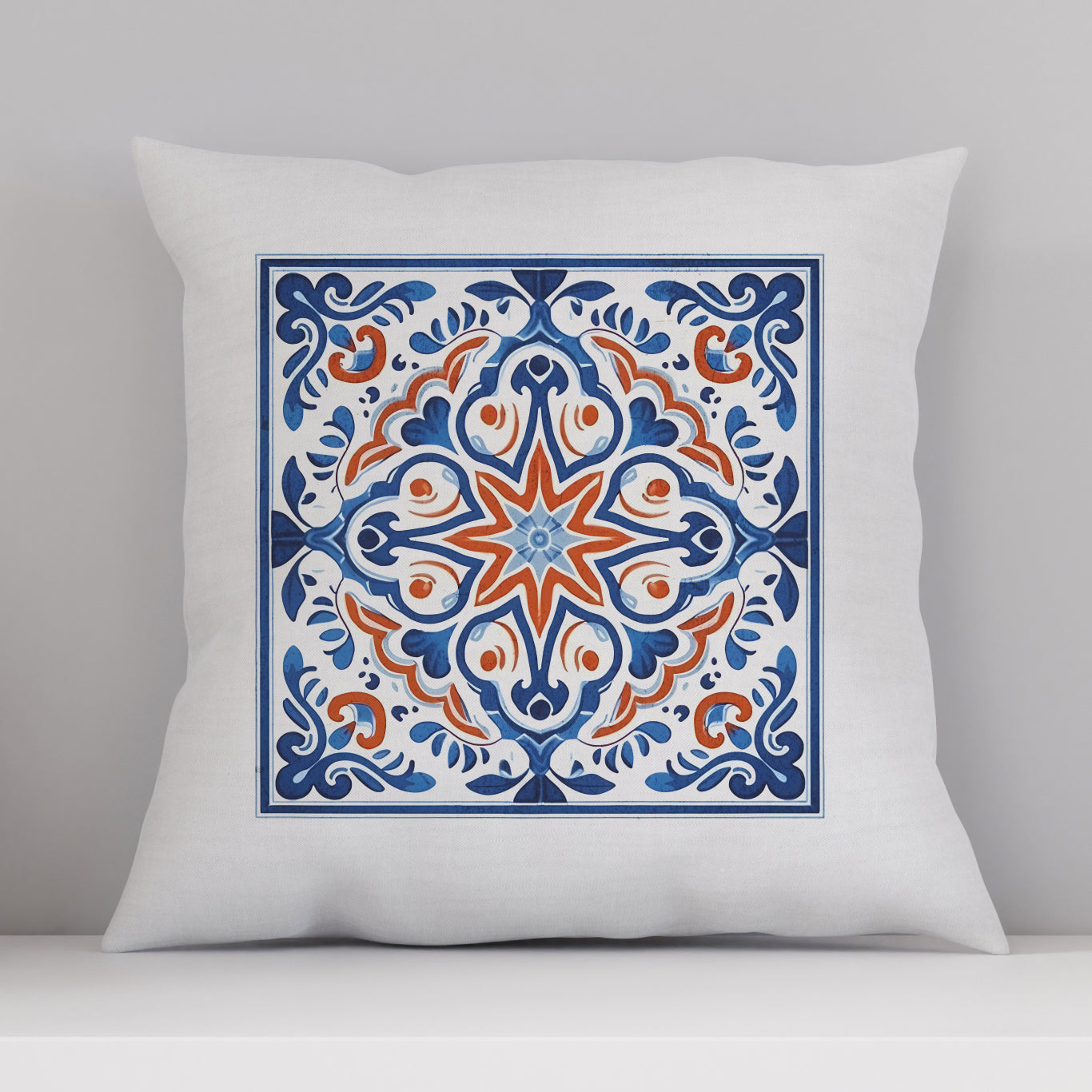 Classic Portuguese Tile Pattern Pillow - Infuse Elegance into Your Home