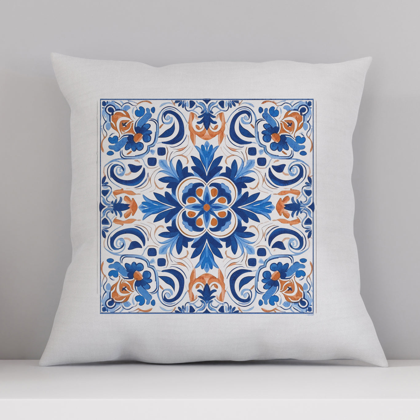 Authentic Tile Pattern Pillow - Portuguese Charm for Your Home