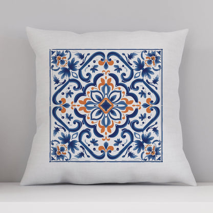 Elegant Portuguese Tile Design Pillow - Bring the Beauty of Portugal Home