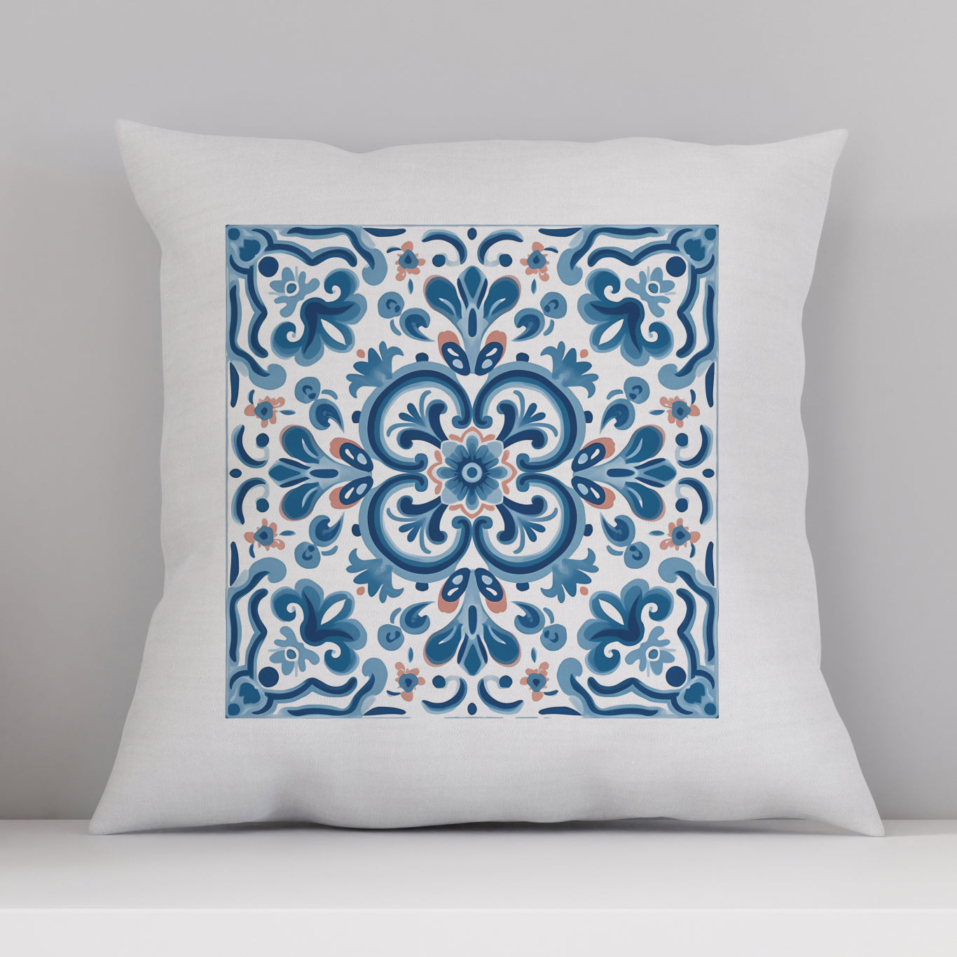 Elegant Tile Pattern Pillow - Portuguese Heritage for Your Home