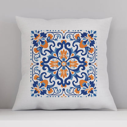 Elegant Tile Pattern Pillow - Portuguese Heritage for Your Home