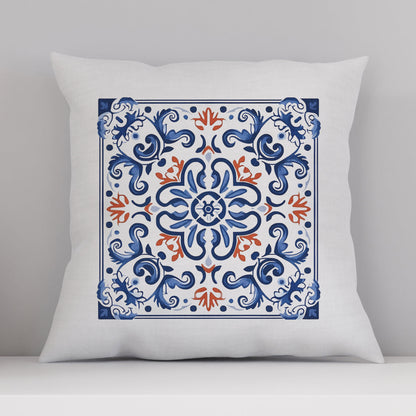 Elegant Tile Pattern Pillow - Portuguese Heritage for Your Home