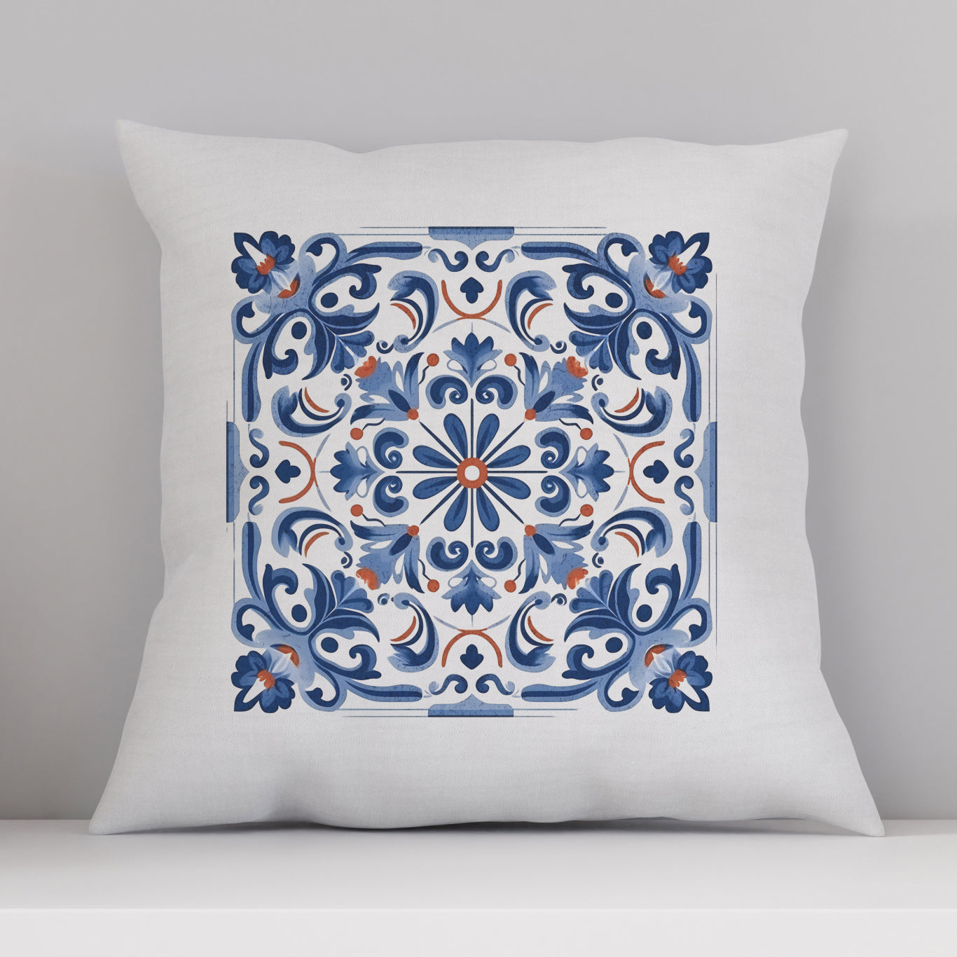 Elegant Tile Pattern Pillow - Portuguese Heritage for Your Home