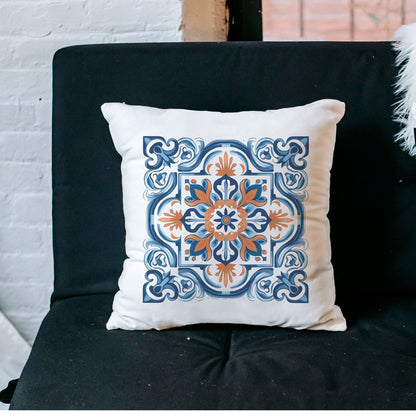 Classic Portuguese Tile Pattern Pillow - Infuse Elegance into Your Home