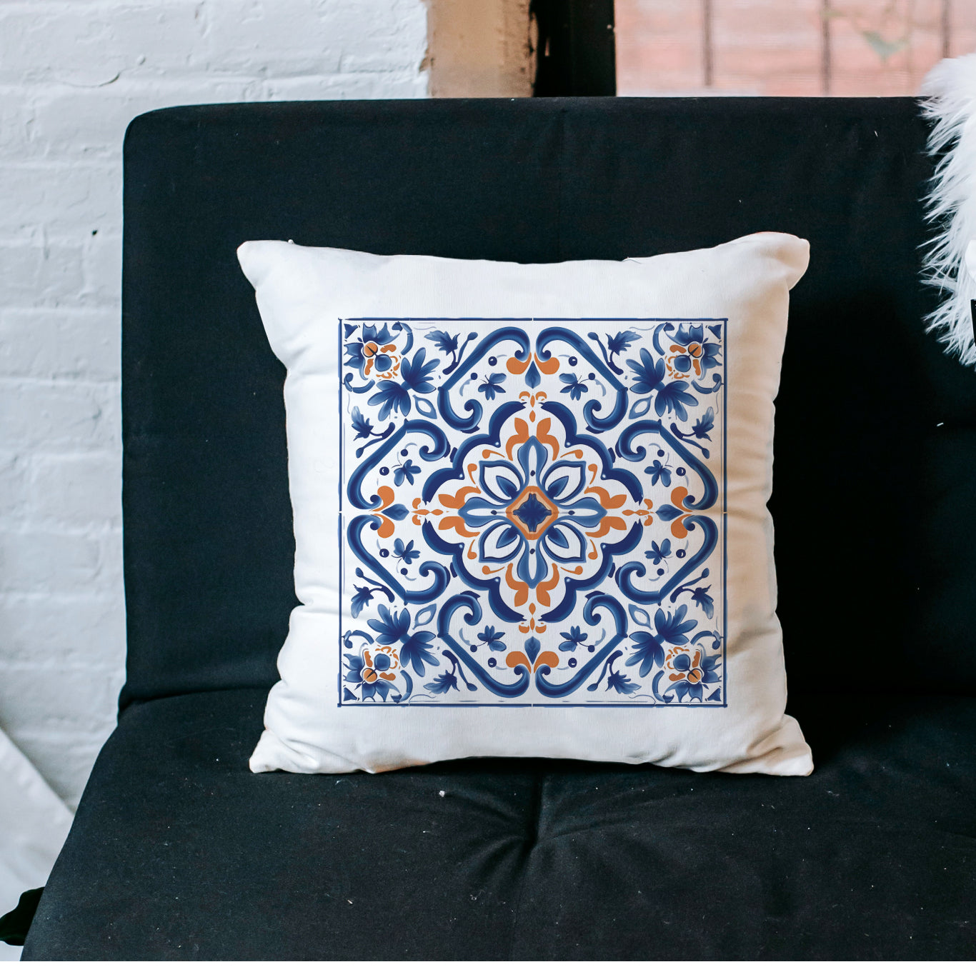 Elegant Portuguese Tile Design Pillow - Bring the Beauty of Portugal Home