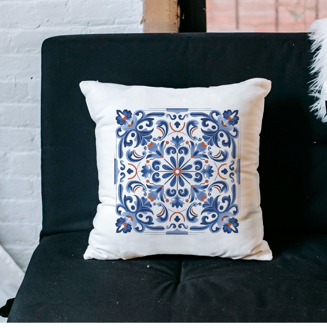 Elegant Tile Pattern Pillow - Portuguese Heritage for Your Home