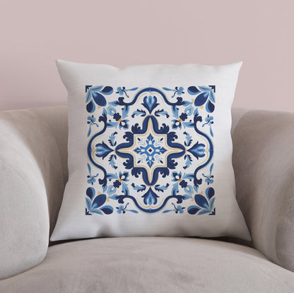 Classic Tile Pattern Pillow - Add a Touch of Portugal to Your Home