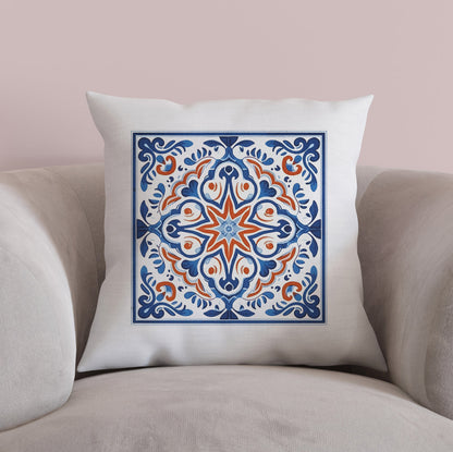 Classic Portuguese Tile Pattern Pillow - Infuse Elegance into Your Home