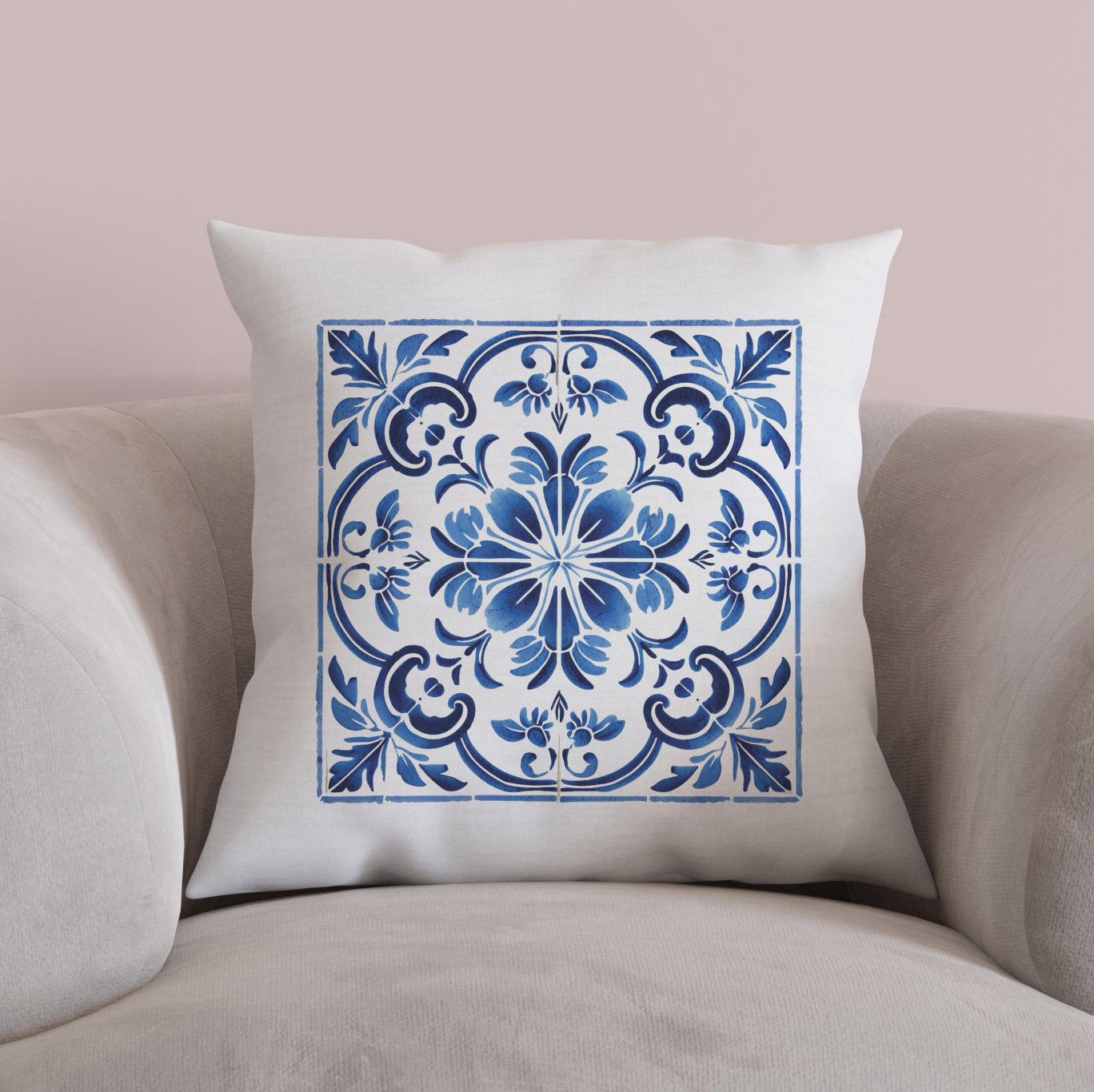 Portuguese Heritage Tile Pillow - Infuse Your Space with Timeless Elegance