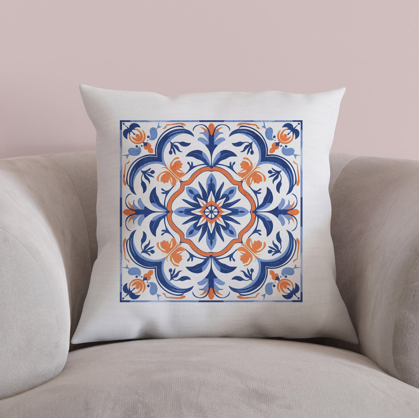 Traditional Portuguese Tile Inspired Pillow - Bring Portugal Home