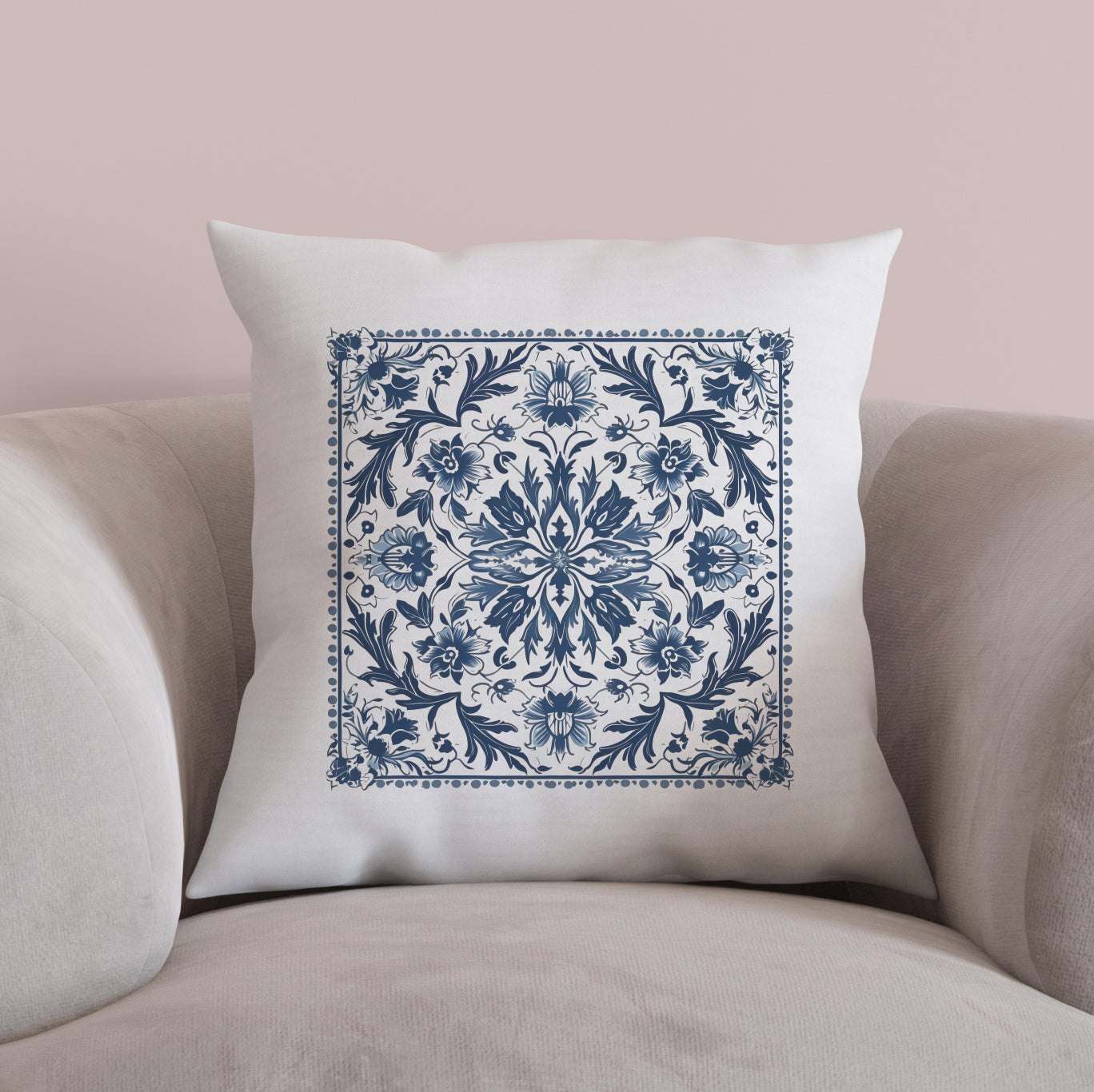 Traditional Portuguese Tile Inspired Pillow - Bring Portugal Home