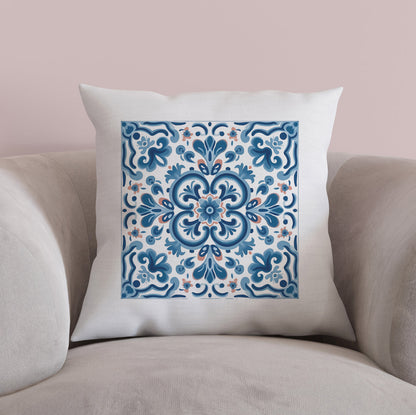 Elegant Tile Pattern Pillow - Portuguese Heritage for Your Home