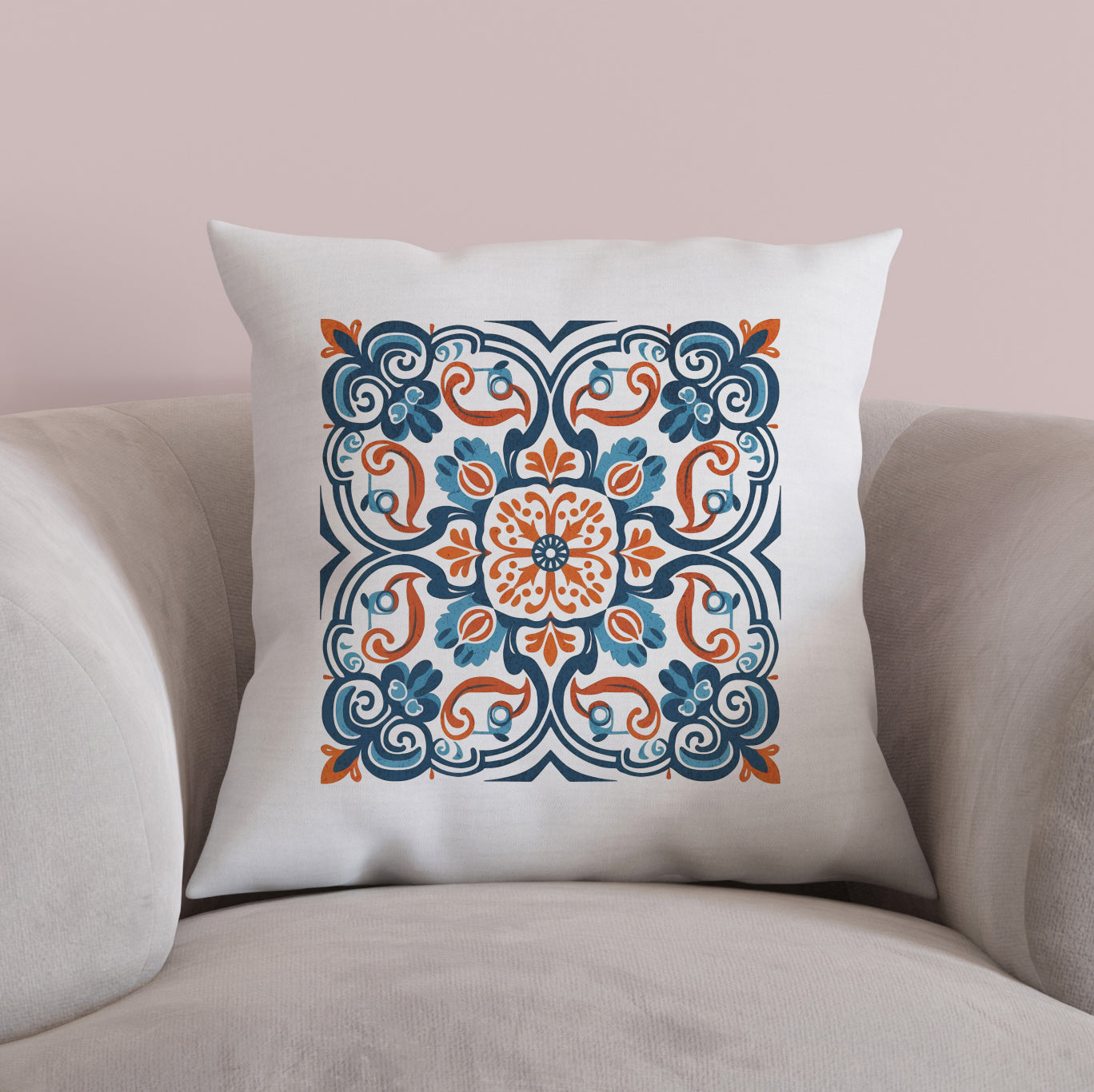 Portuguese Heritage Tile Pillow - Infuse Your Space with Timeless Elegance