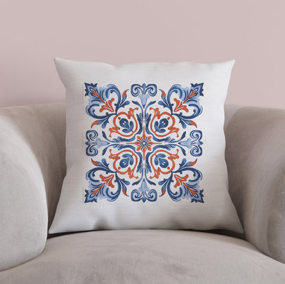 Classic Portuguese Tile Pattern Pillow - Infuse Elegance into Your Home