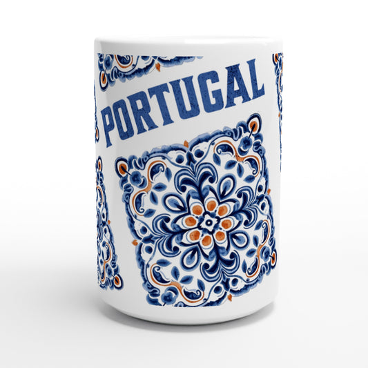 Portuguese Tiles Design Mug - White 15oz Ceramic Mug