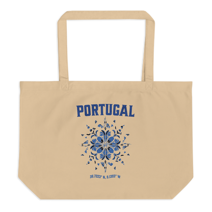 Portuguese Tiles Contemporary Design Large Organic Tote Bag