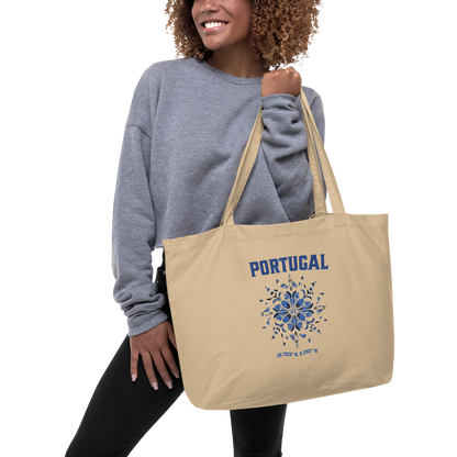 Portuguese Tiles Contemporary Design Large Organic Tote Bag