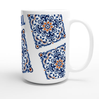 Portuguese Tiles Design Mug - White 15oz Ceramic Mug