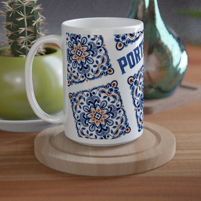 Portuguese Tiles Design Mug - White 15oz Ceramic Mug